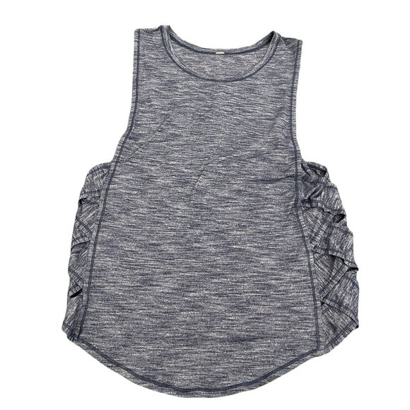 Lululemon Athletica Women's Blue Lattice Cut Out Tank Top, Size 6 - Picture 1 of 5
